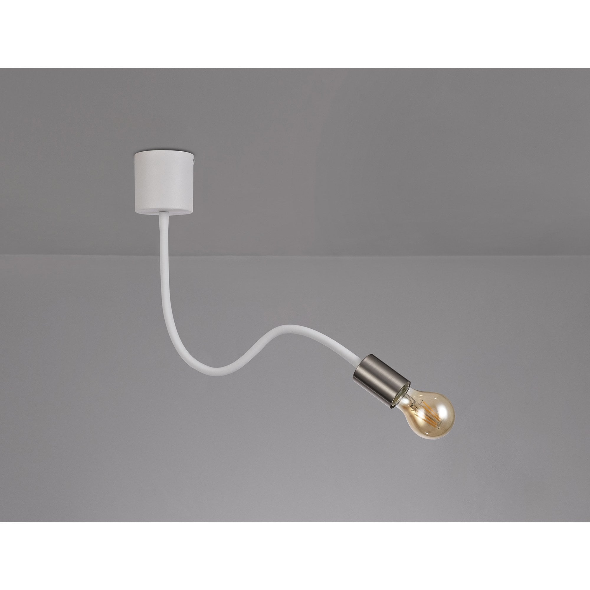 NL76509 Gino Flexible Ceiling 1 Light Satin White/Satin Nickel