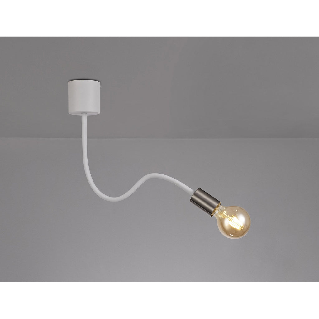 NL76509 Gino Flexible Ceiling 1 Light Satin White/Satin Nickel