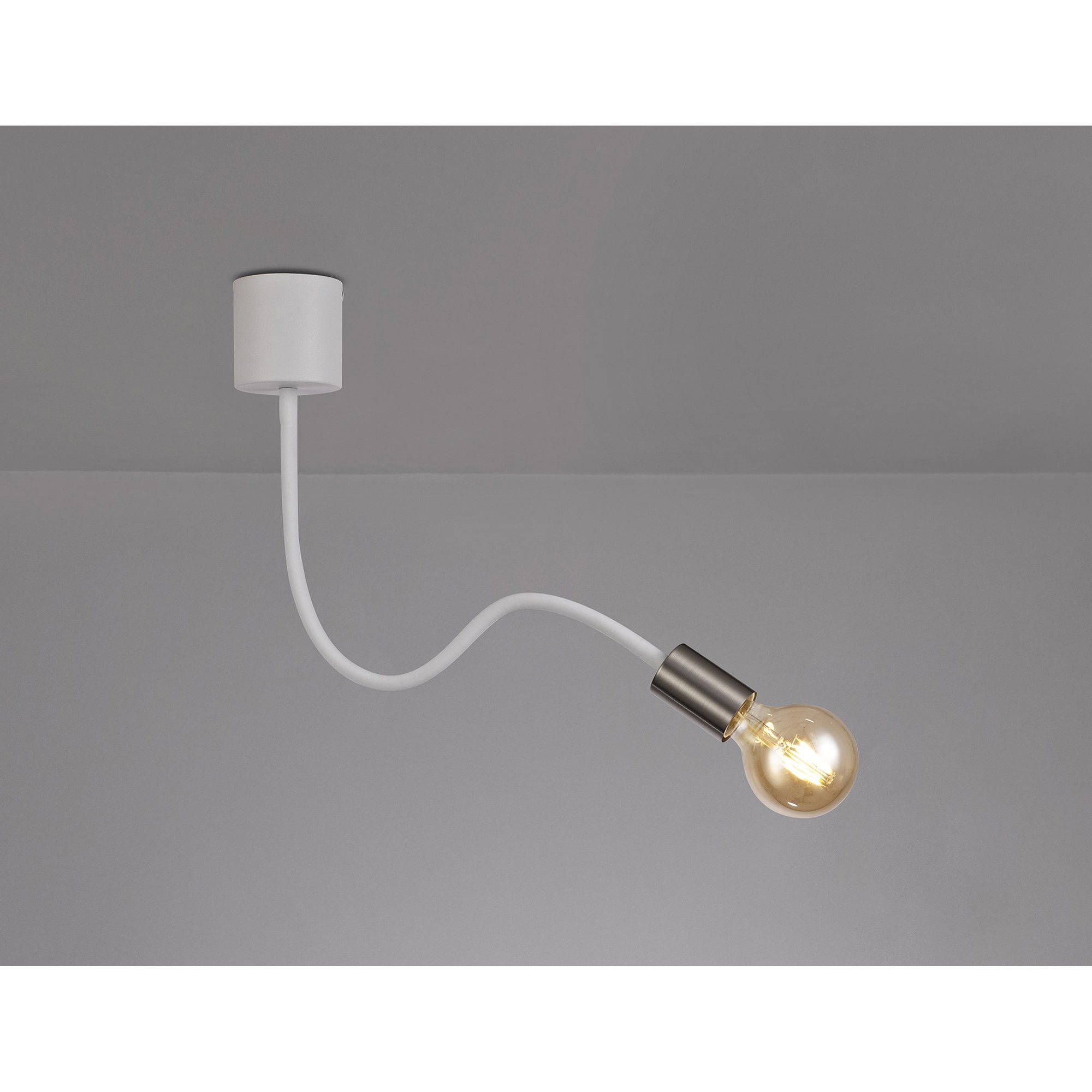 NL76509 Gino Flexible Ceiling 1 Light Satin White/Satin Nickel