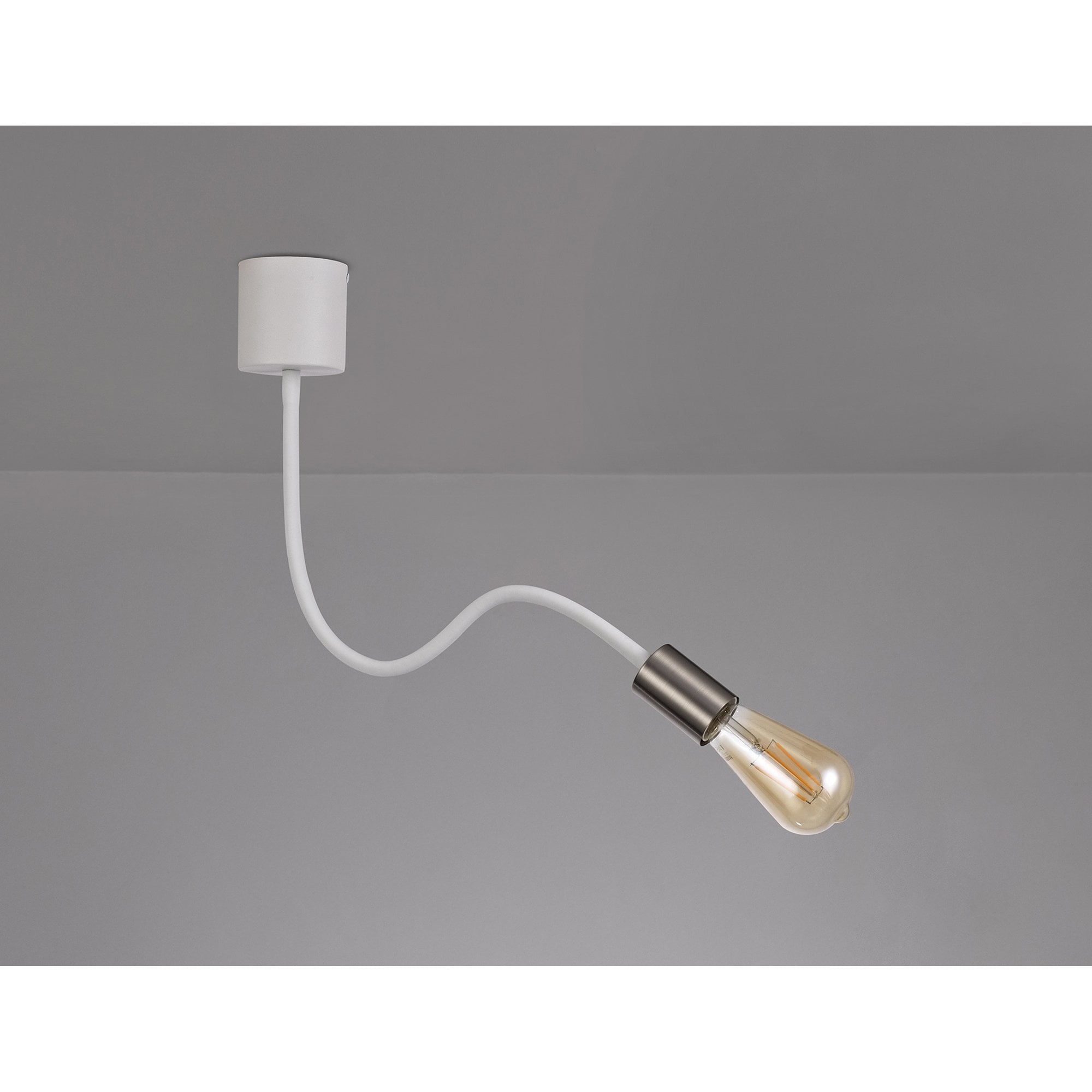 NL76509 Gino Flexible Ceiling 1 Light Satin White/Satin Nickel
