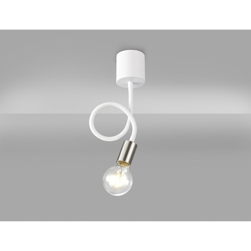 NL76509 Gino Flexible Ceiling 1 Light Satin White/Satin Nickel