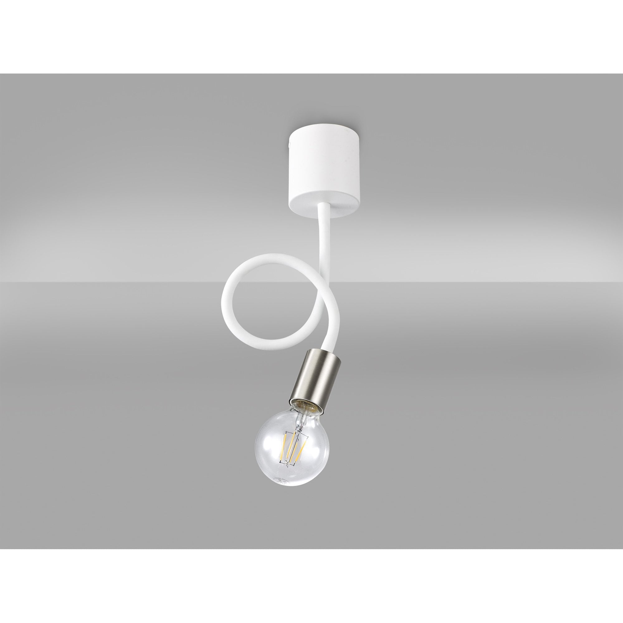 NL76509 Gino Flexible Ceiling 1 Light Satin White/Satin Nickel