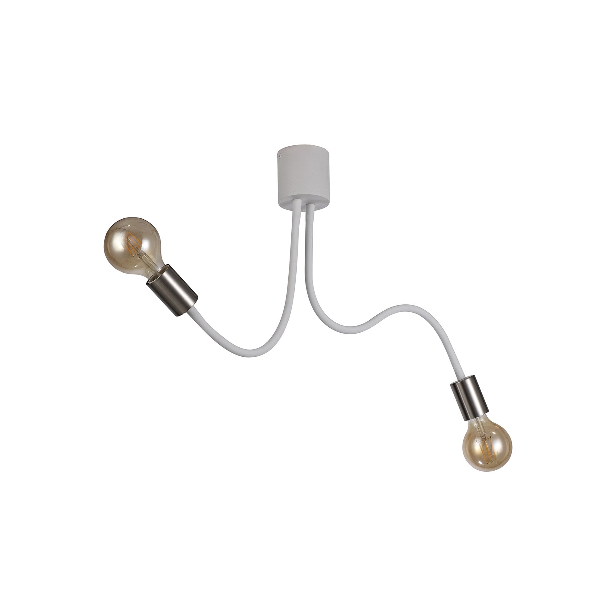 NL76519 Gino Flexible Ceiling 2 Light Satin White/Satin Nickel