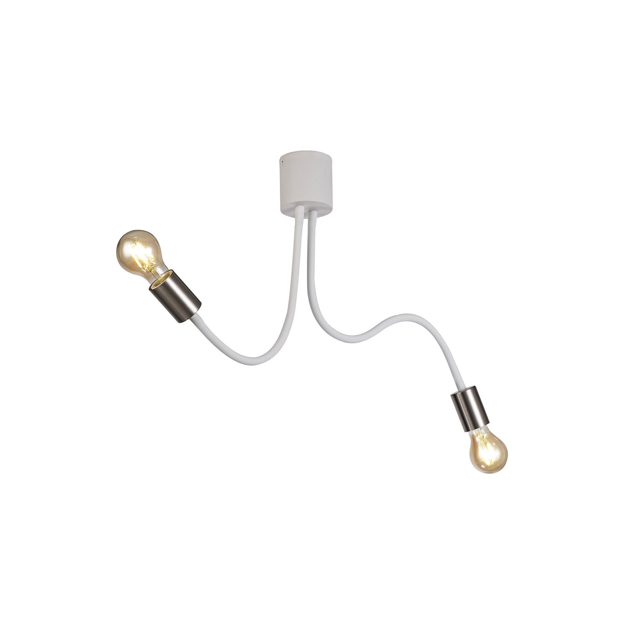NL76519 Gino Flexible Ceiling 2 Light Satin White/Satin Nickel