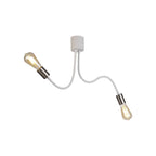 NL76519 Gino Flexible Ceiling 2 Light Satin White/Satin Nickel