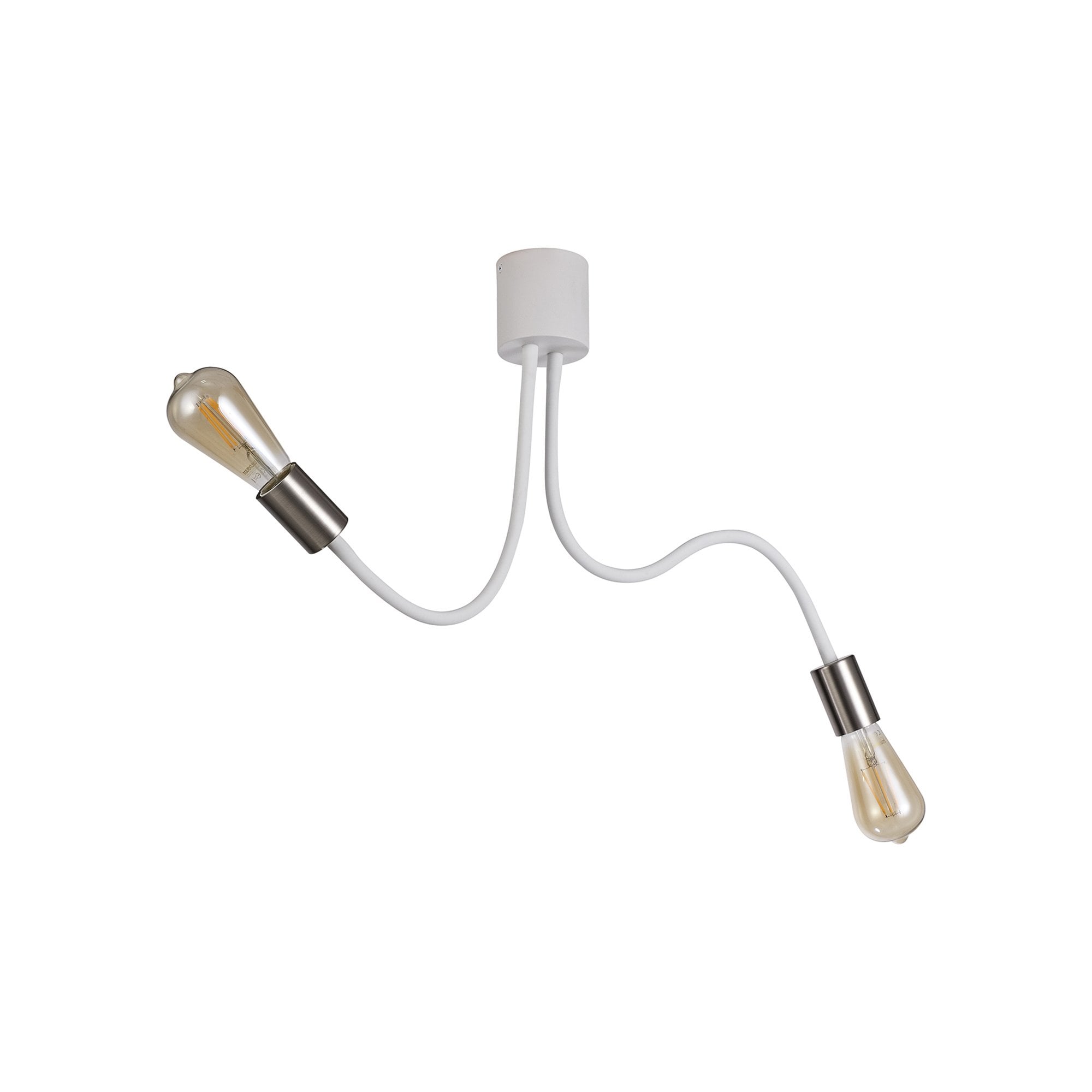 NL76519 Gino Flexible Ceiling 2 Light Satin White/Satin Nickel