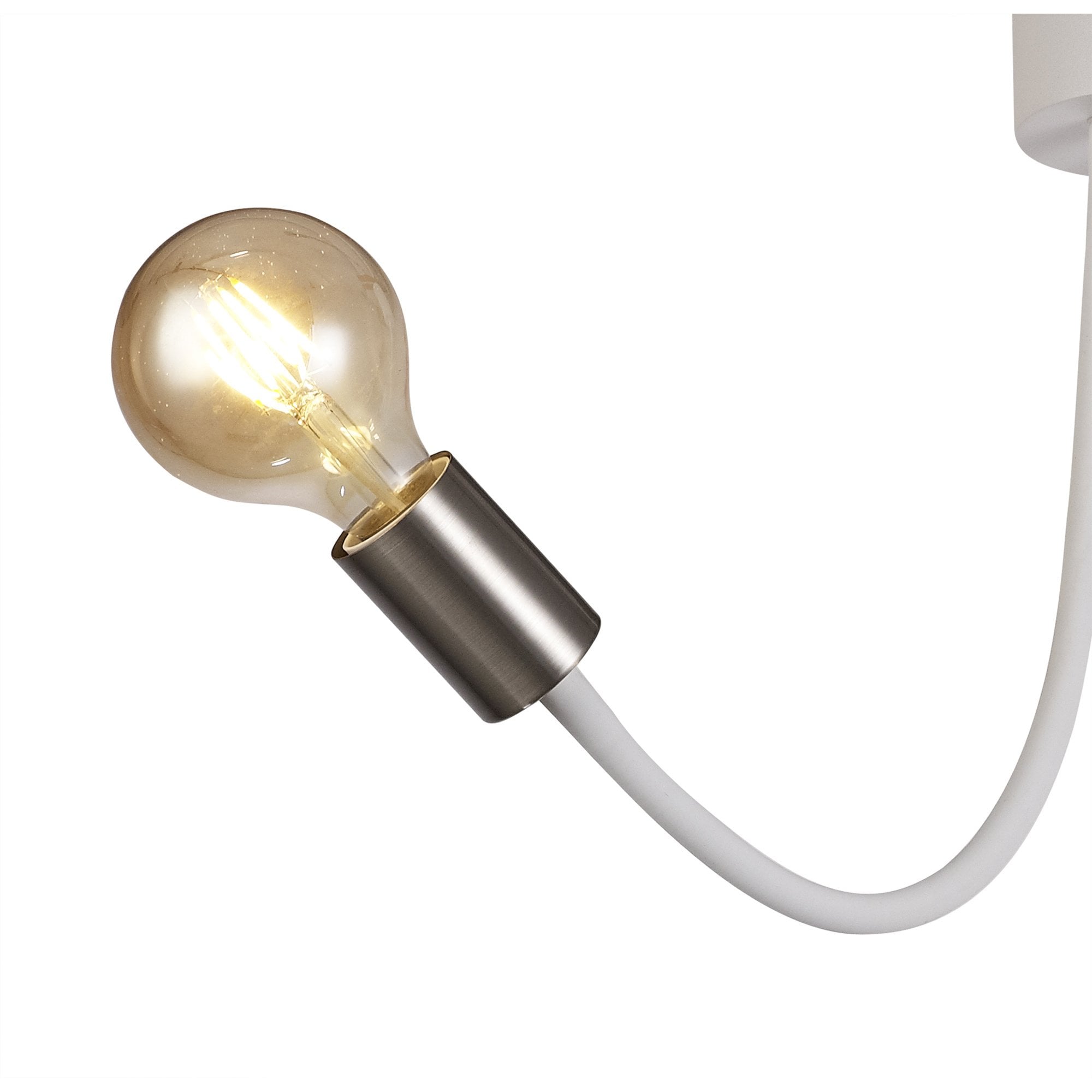 NL76519 Gino Flexible Ceiling 2 Light Satin White/Satin Nickel