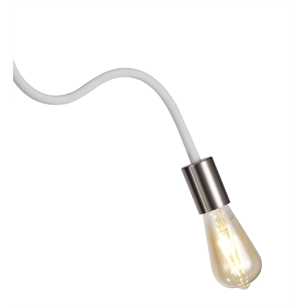 NL76519 Gino Flexible Ceiling 2 Light Satin White/Satin Nickel