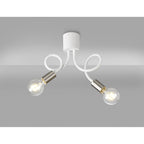 NL76519 Gino Flexible Ceiling 2 Light Satin White/Satin Nickel