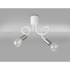 NL76519 Gino Flexible Ceiling 2 Light Satin White/Satin Nickel