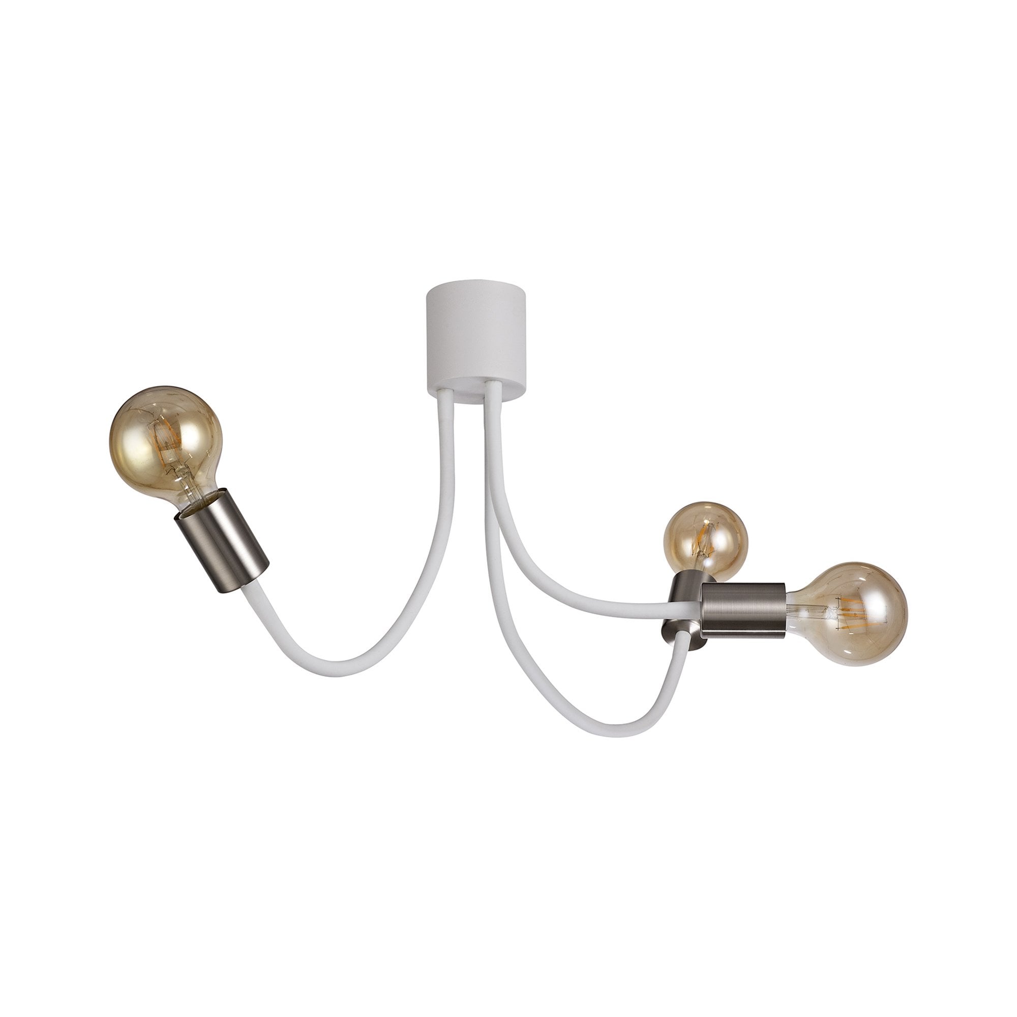 NL76529 Gino Flexible Ceiling 3 Light Satin White/Satin Nickel