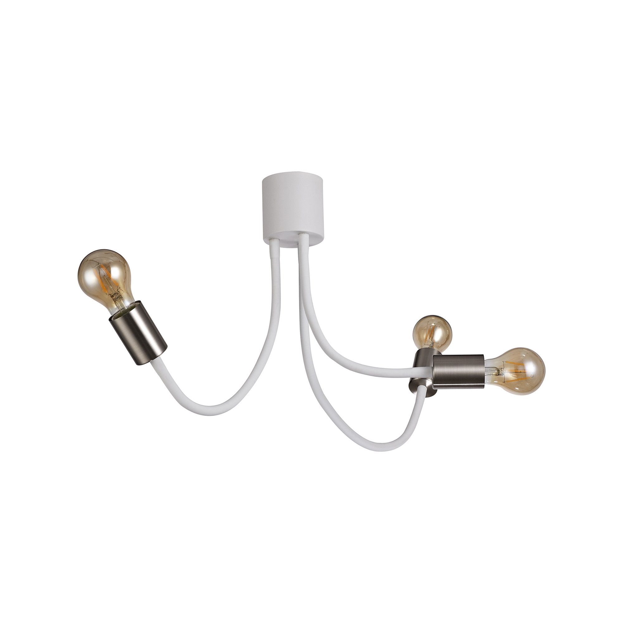 NL76529 Gino Flexible Ceiling 3 Light Satin White/Satin Nickel