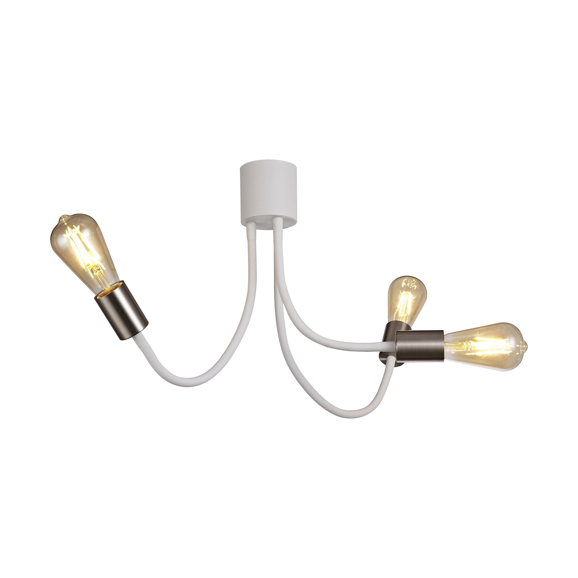 NL76529 Gino Flexible Ceiling 3 Light Satin White/Satin Nickel