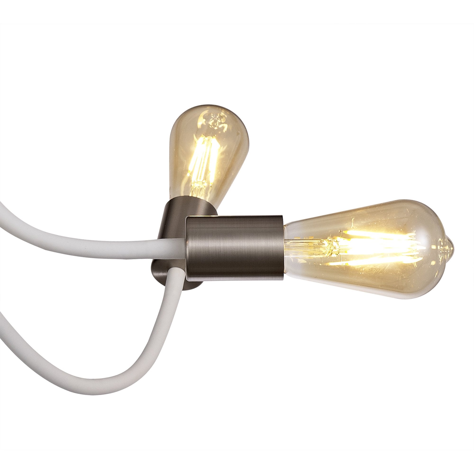 NL76529 Gino Flexible Ceiling 3 Light Satin White/Satin Nickel