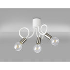 NL76529 Gino Flexible Ceiling 3 Light Satin White/Satin Nickel