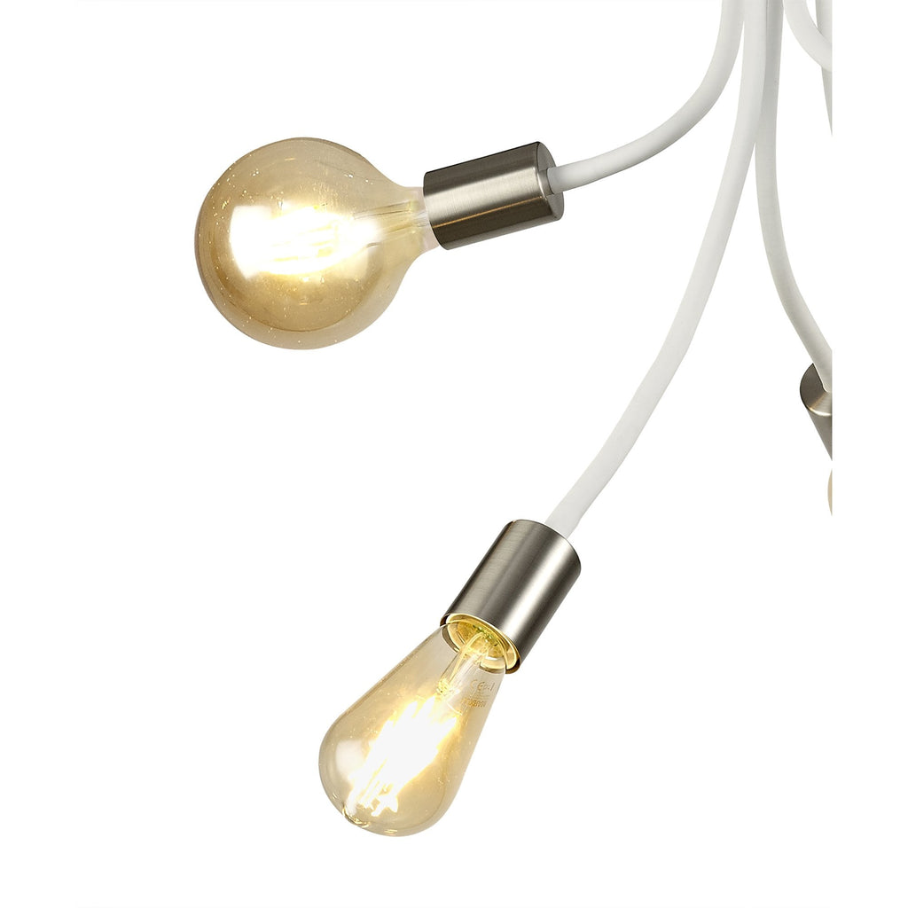 NL76539 Gino Flexible Ceiling 5 Light Satin White/Satin Nickel