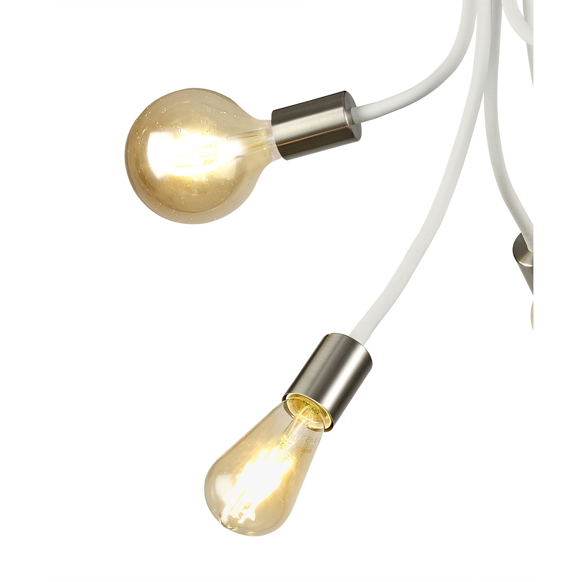 NL76539 Gino Flexible Ceiling 5 Light Satin White/Satin Nickel