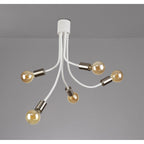 NL76539 Gino Flexible Ceiling 5 Light Satin White/Satin Nickel