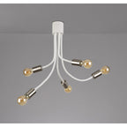NL76539 Gino Flexible Ceiling 5 Light Satin White/Satin Nickel