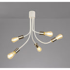 NL76539 Gino Flexible Ceiling 5 Light Satin White/Satin Nickel
