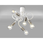 NL76539 Gino Flexible Ceiling 5 Light Satin White/Satin Nickel