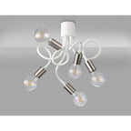 NL76539 Gino Flexible Ceiling 5 Light Satin White/Satin Nickel
