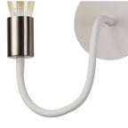 NL76549 Gino Flexible Wall Lamp 1 Light Satin White/Satin Nickel
