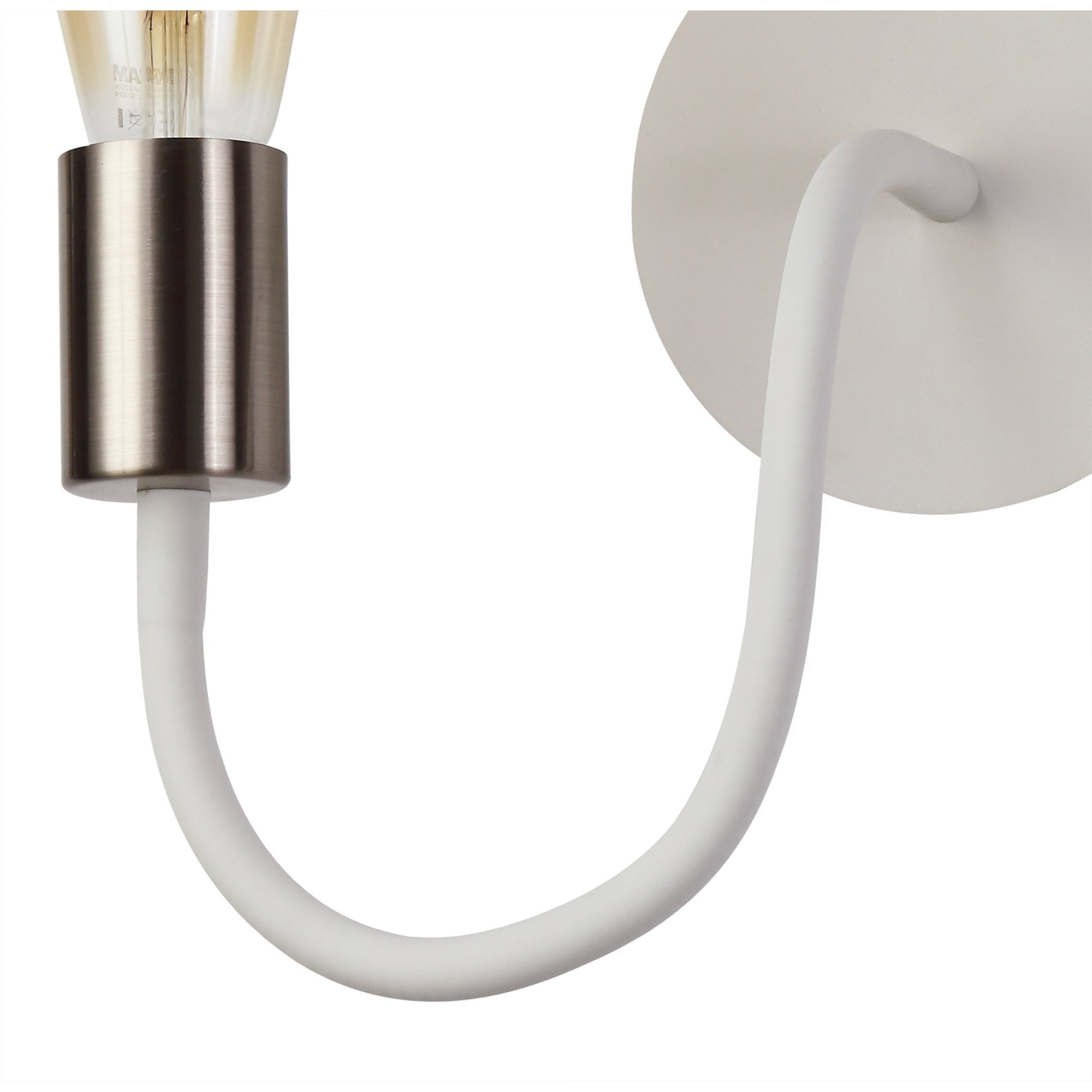 NL76549 Gino Flexible Wall Lamp 1 Light Satin White/Satin Nickel