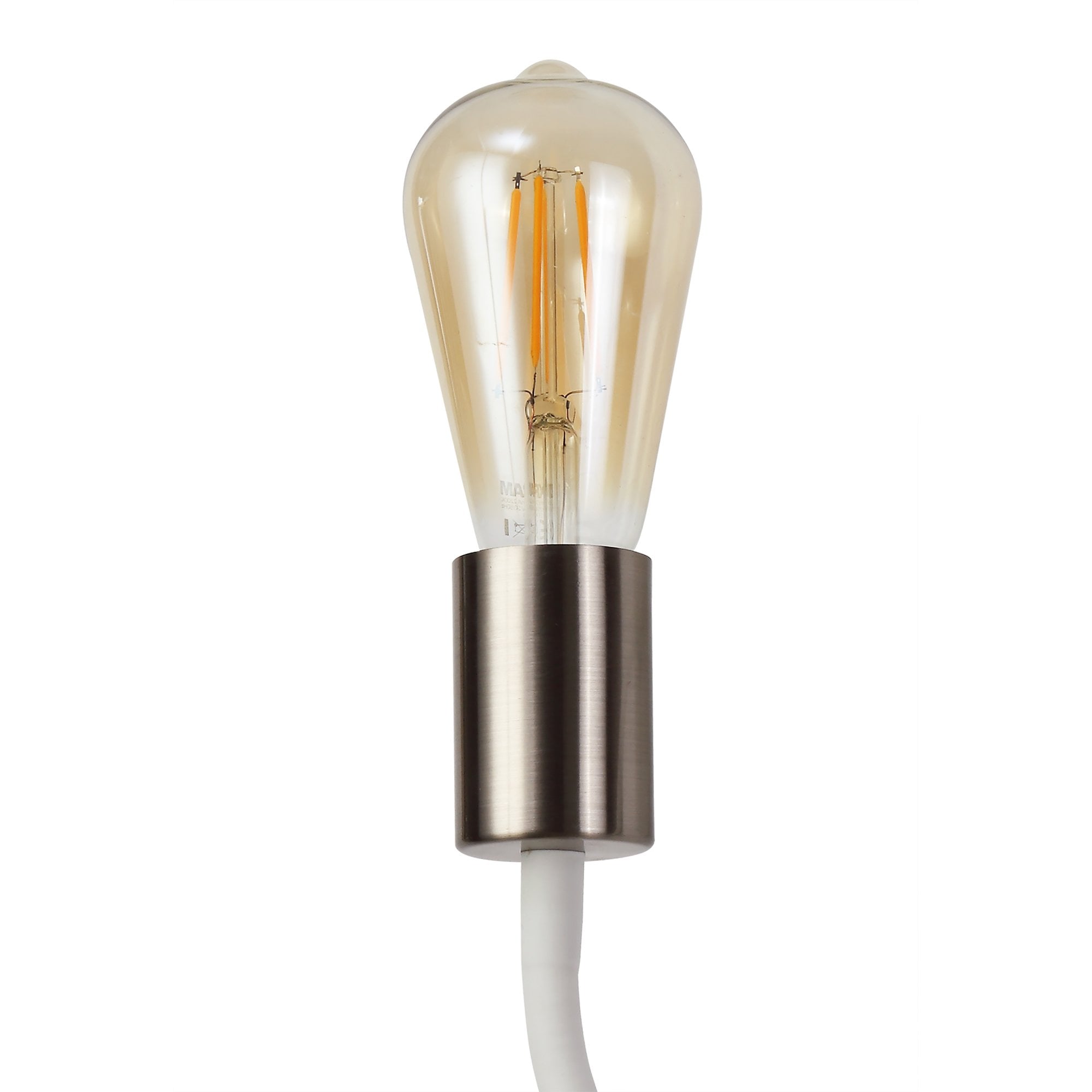 NL76549 Gino Flexible Wall Lamp 1 Light Satin White/Satin Nickel