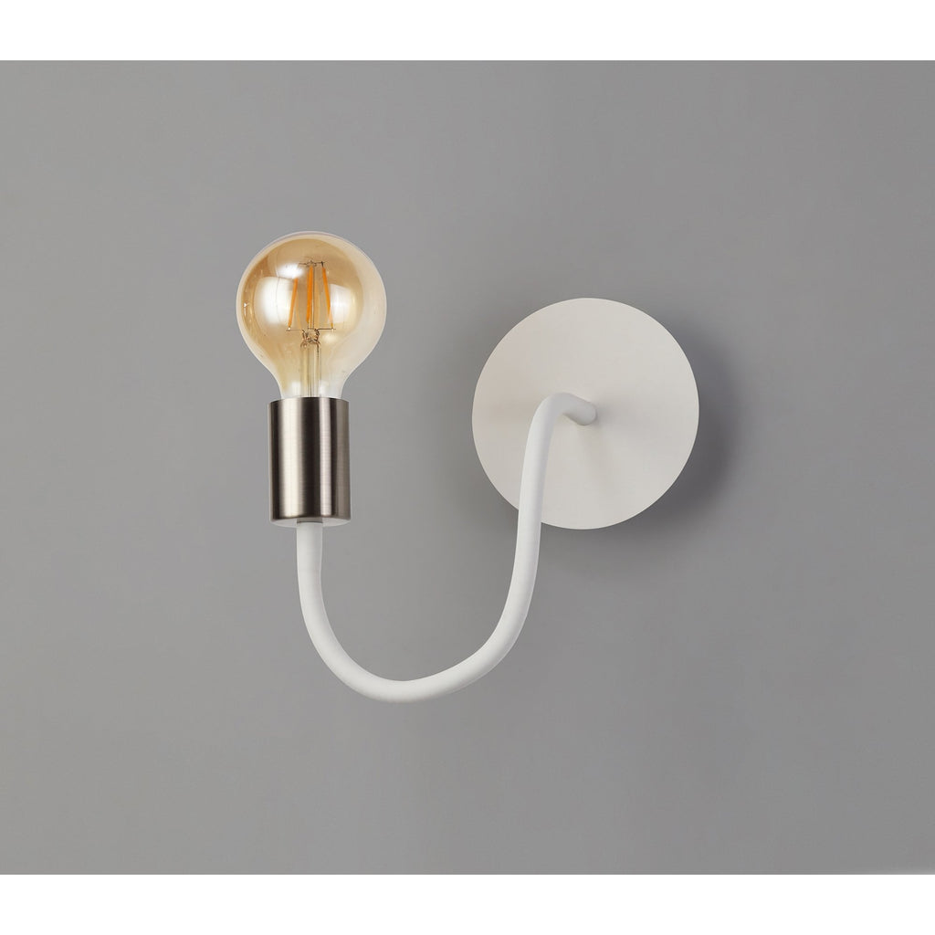NL76549 Gino Flexible Wall Lamp 1 Light Satin White/Satin Nickel