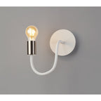 NL76549 Gino Flexible Wall Lamp 1 Light Satin White/Satin Nickel