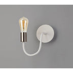 NL76549 Gino Flexible Wall Lamp 1 Light Satin White/Satin Nickel