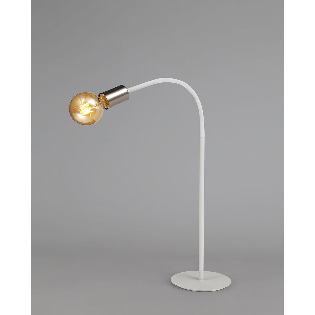 NL76559 Gino Flexible Table Lamp 1 Light Satin White/Satin Nickel