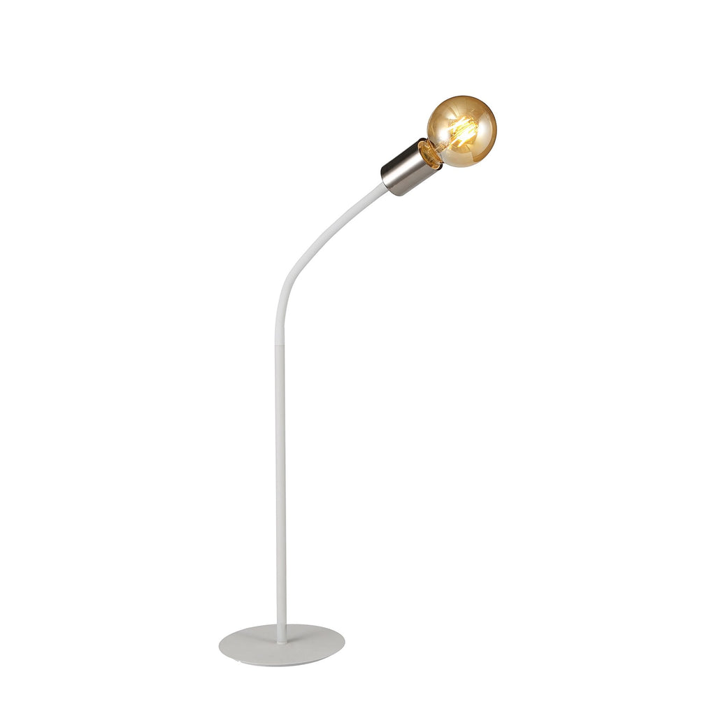 NL76559 Gino Flexible Table Lamp 1 Light Satin White/Satin Nickel