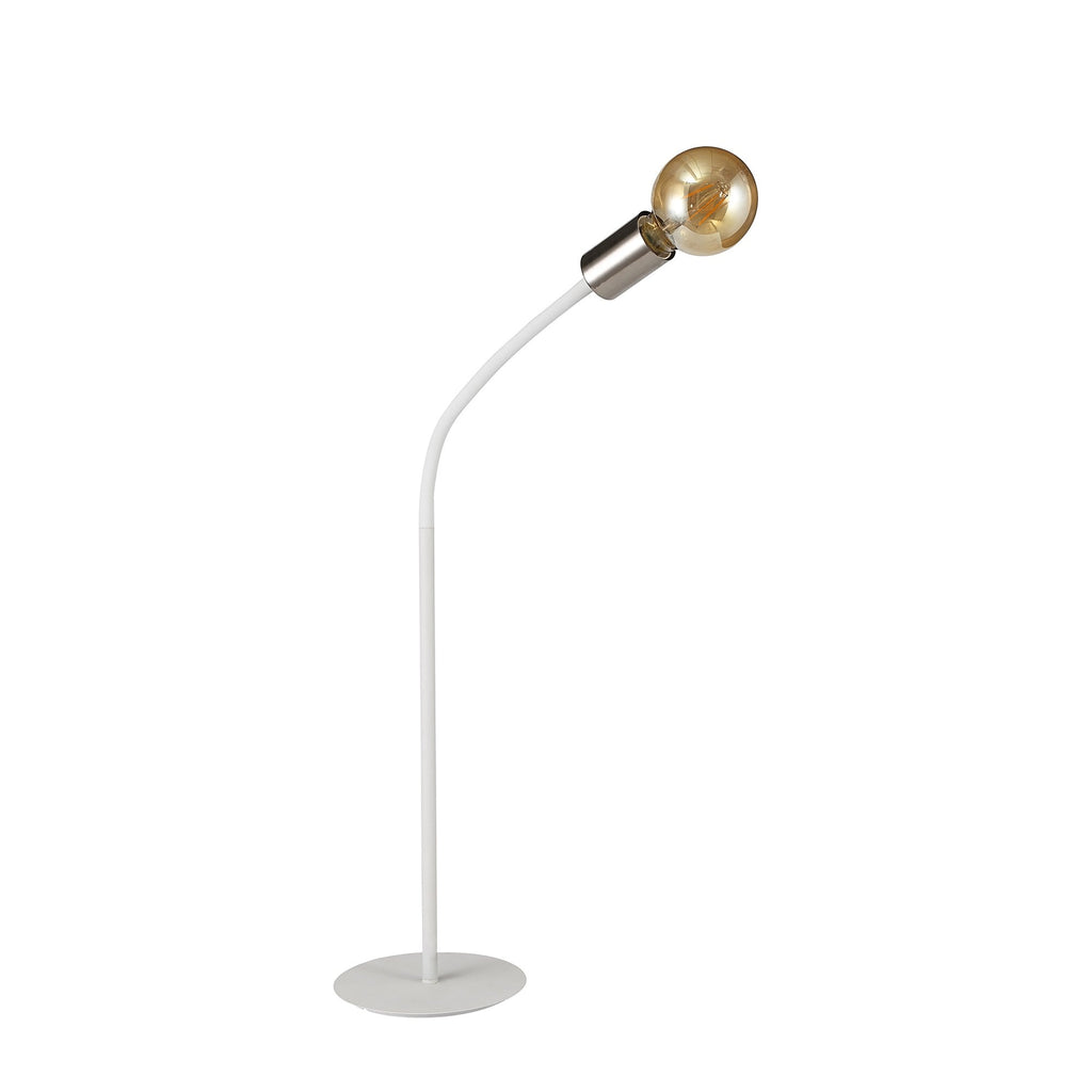 NL76559 Gino Flexible Table Lamp 1 Light Satin White/Satin Nickel