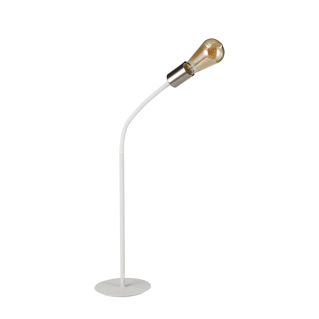 NL76559 Gino Flexible Table Lamp 1 Light Satin White/Satin Nickel