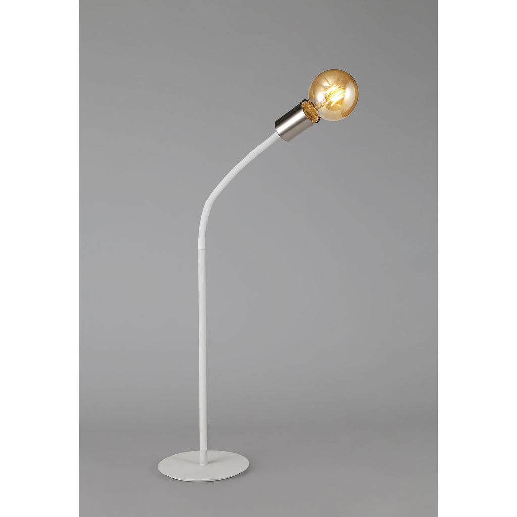 NL76559 Gino Flexible Table Lamp 1 Light Satin White/Satin Nickel