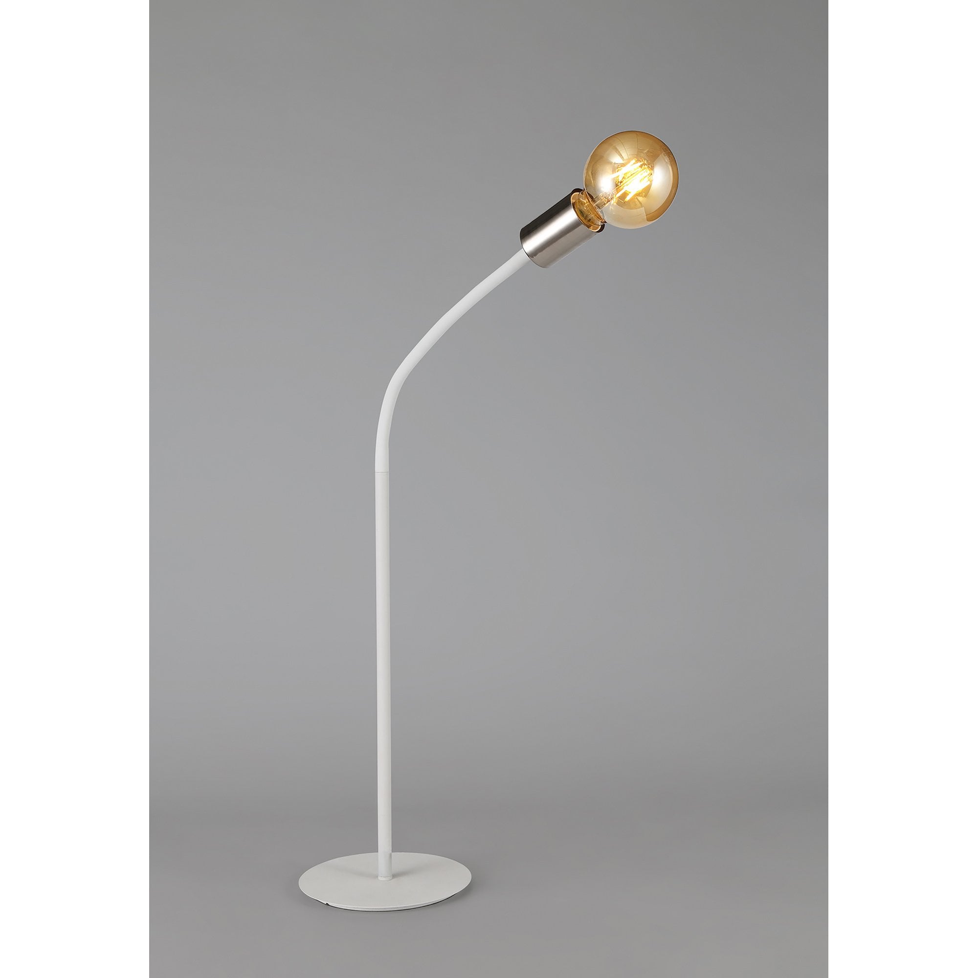 NL76559 Gino Flexible Table Lamp 1 Light Satin White/Satin Nickel