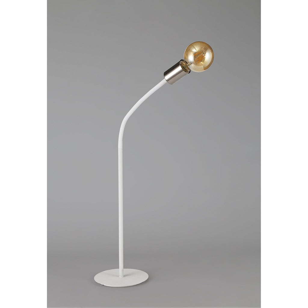 NL76559 Gino Flexible Table Lamp 1 Light Satin White/Satin Nickel
