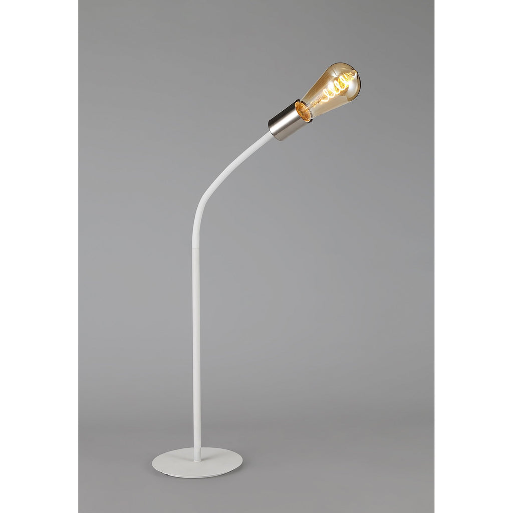 NL76559 Gino Flexible Table Lamp 1 Light Satin White/Satin Nickel