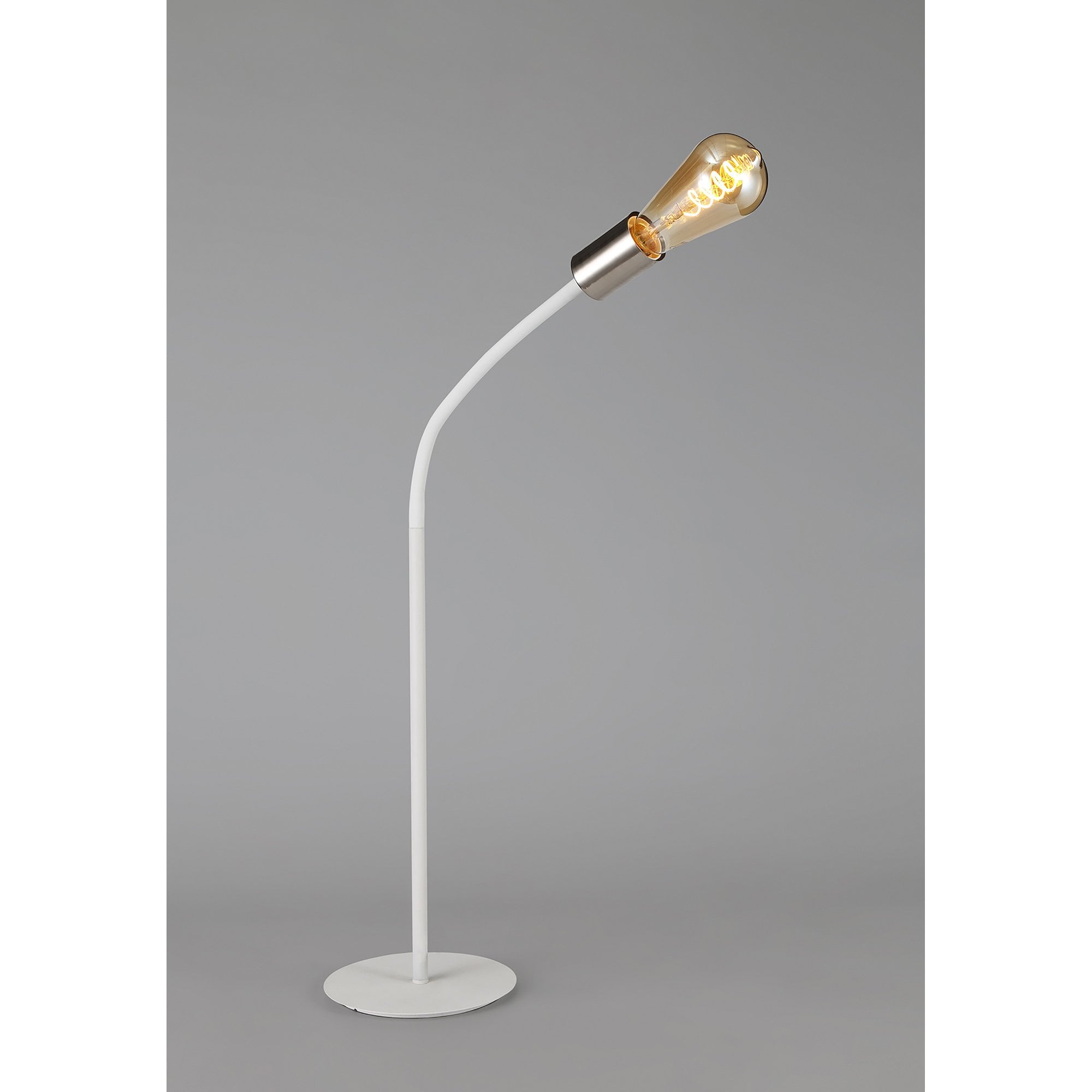 NL76559 Gino Flexible Table Lamp 1 Light Satin White/Satin Nickel