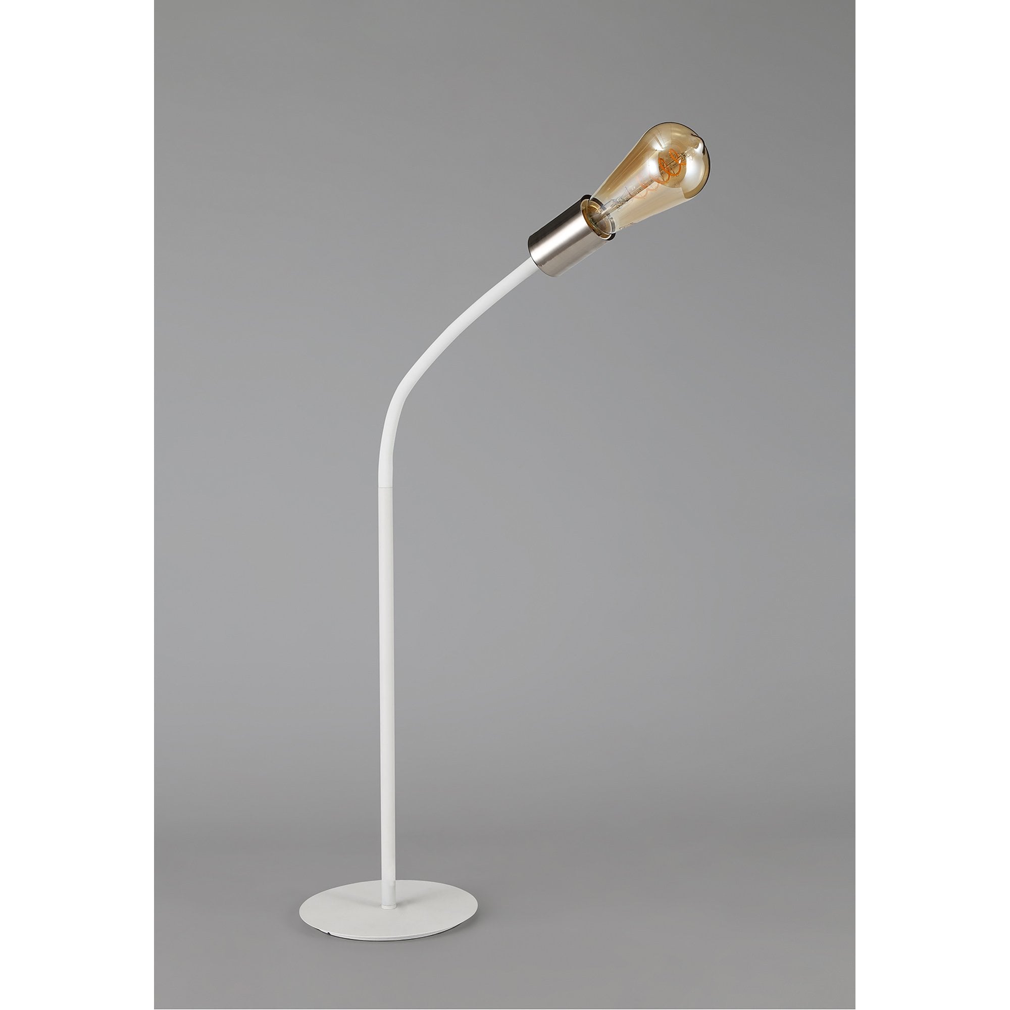 NL76559 Gino Flexible Table Lamp 1 Light Satin White/Satin Nickel