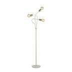 NL76569 Gino Flexible Floor Lamp 3 Light Satin White/Satin Nickel