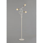 NL76569 Gino Flexible Floor Lamp 3 Light Satin White/Satin Nickel