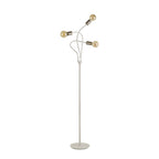 NL76569 Gino Flexible Floor Lamp 3 Light Satin White/Satin Nickel