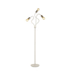 NL76569 Gino Flexible Floor Lamp 3 Light Satin White/Satin Nickel