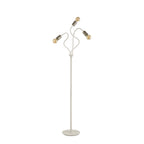NL76569 Gino Flexible Floor Lamp 3 Light Satin White/Satin Nickel