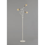 NL76569 Gino Flexible Floor Lamp 3 Light Satin White/Satin Nickel