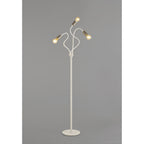 NL76569 Gino Flexible Floor Lamp 3 Light Satin White/Satin Nickel