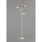 NL76569 Gino Flexible Floor Lamp 3 Light Satin White/Satin Nickel